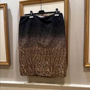 Prada Gradient Black and Gold Pencil Skirt